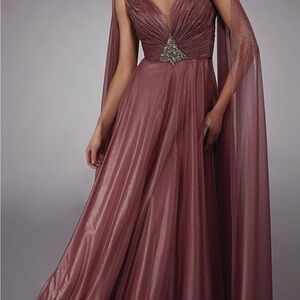 Alyce Paris Shimmering Dusty Rose Gown